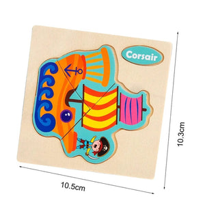 Planet Gates Train Baby Wooden Toys Intelligence 3D Puzzle Cartoon Jigsaw Puzzle Kids Early Learning Educational Toys for Children Montessori Games