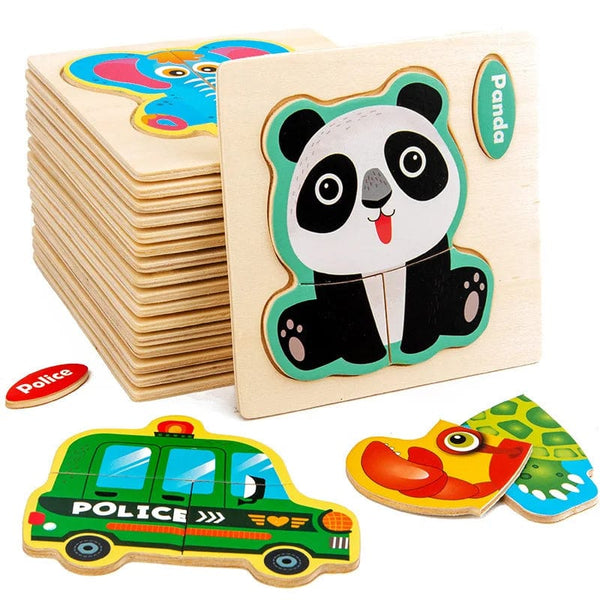 Planet Gates Train Baby Wooden Toys Intelligence 3D Puzzle Cartoon Jigsaw Puzzle Kids Early Learning Educational Toys for Children Montessori Games