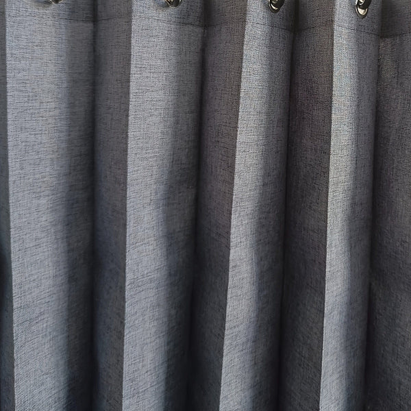 Planet Gates Tranquil Blue 1pc Solid Color Shower Curtain With Hooks, Toilet Partition Curtain, Punch-free Waterproof Imitation Linen Bathroom Curtain, Bathroom Accessories