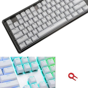 Planet Gates Translucent Keycaps 104 Keys Layout Low Profile White Keycaps DIY  Black Backlit Crystal Edge for Mechanical Keyboard