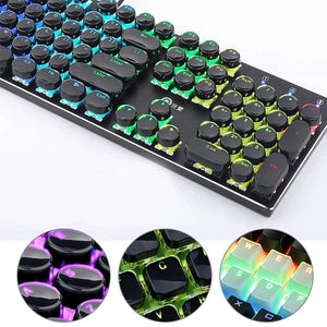 Planet Gates Translucent Keycaps 104 Keys Layout Low Profile White Keycaps DIY  Black Backlit Crystal Edge for Mechanical Keyboard