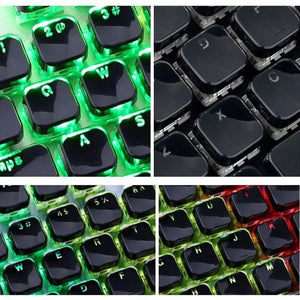 Planet Gates Translucent Keycaps 104 Keys Layout Low Profile White Keycaps DIY  Black Backlit Crystal Edge for Mechanical Keyboard