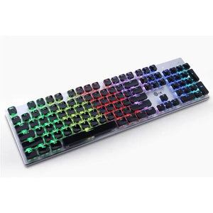 Planet Gates Translucent Keycaps 104 Keys Layout Low Profile White Keycaps DIY  Black Backlit Crystal Edge for Mechanical Keyboard
