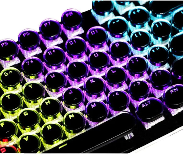 Planet Gates Translucent Keycaps 104 Keys Layout Low Profile White Keycaps DIY  Black Backlit Crystal Edge for Mechanical Keyboard