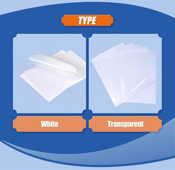 Planet Gates Transparent 10PCS 100% Transparent A4 Waterproof Transparent Printable Vinyl Sticker Paper for Inkjet Printer Clear Vinyl Label Copy Paper