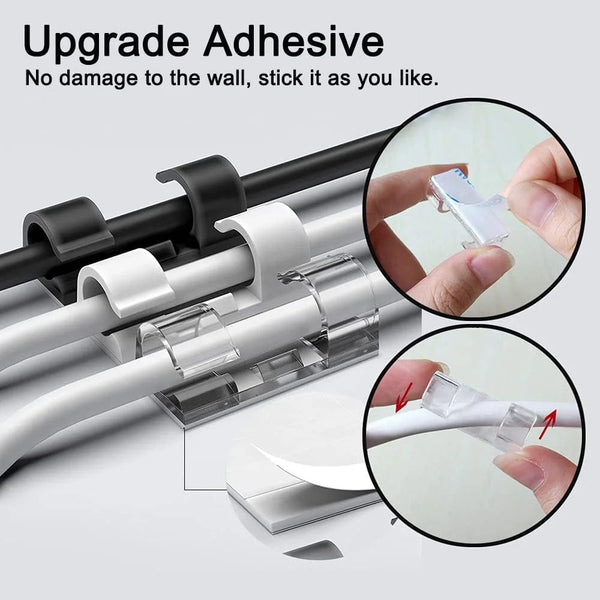 Planet Gates Transparent-20pcs Untoom Cable Organizer Clips Desktop Wall USB Cable Management Wire Winder Manager PC Cable Cellphone Charging Data Line Winder