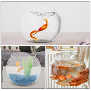 Planet Gates Transparent / 22X22X18CM Plastic Fish Tank Ornamental Small Bowl Home Goldfish Decorative Vase Clear Keeper Storage Pot Round Aquarium Office