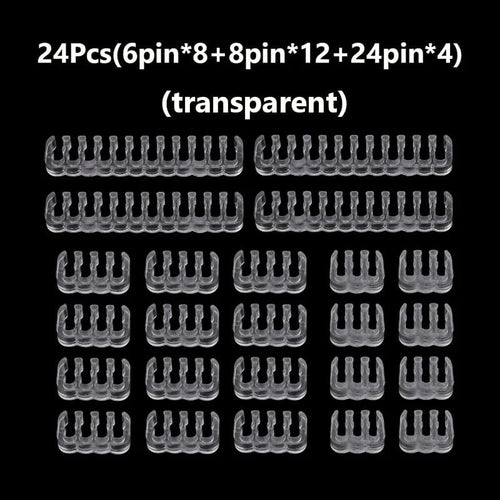 Planet Gates Transparent 24PCS / CHINA 24Pcs/Set Cable Comb Clamp Cables Clip Organizer ATX 24Pin CPU 8Pin 6Pin Computer Wire Management Clip Sleeved Cable Manager