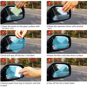 Planet Gates Transparent 2pcs Car Anti-Rain Clear Film Rear Lenses Protection Nozzle Waterproof Film Car Sticker Fittings 100x145mm (3.9*5.7inches)