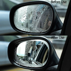 Planet Gates Transparent 2pcs Car Anti-Rain Clear Film Rear Lenses Protection Nozzle Waterproof Film Car Sticker Fittings 100x145mm (3.9*5.7inches)