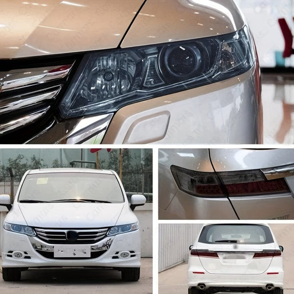 Planet Gates Transparent 30cmX100cm Transparent Car Shaped Headlights And Tail Lights Vinyl Tint Sticker Light Film Set