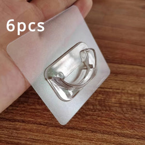 Planet Gates Transparent / 6pcs 2/6/10pcs Multifunctional Punch-Free Wall Hook For Curtain Rod, Transparent Rod Holder, Strong Adhesive Load-Bearing Rod Bracket, Bathroom Accessories