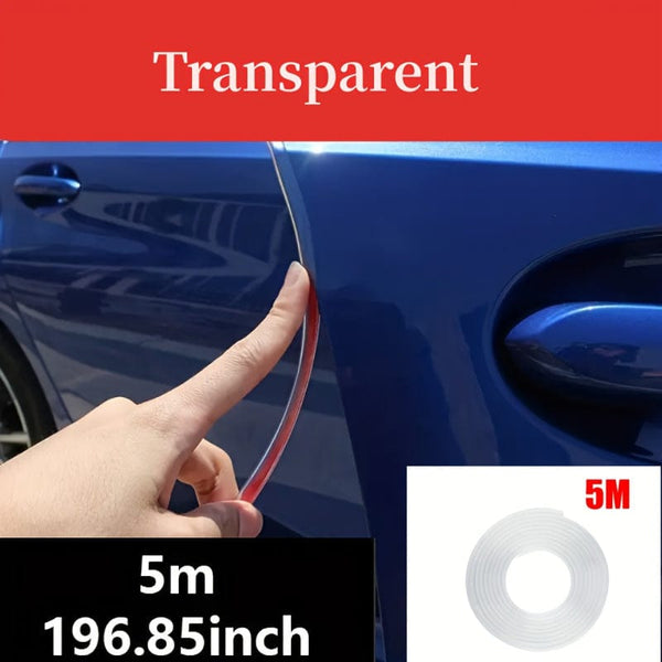 Planet Gates Transparent Color 5m/196.85in Car Door Chrome Molding Decorative Strip Edge Scratches Rear Bumper Protector Cover With Rolled Decorative Strip To Prevent Scratches