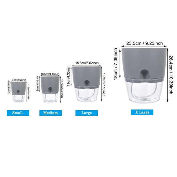 Planet Gates Transparent Double Layer Plastic Flower Pot Self Watering Flowerpot Cotton Rope Watering Planter with Injection Port