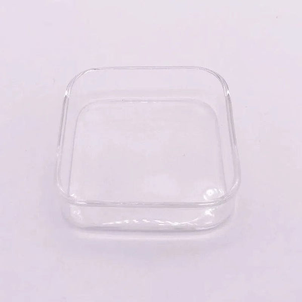 Planet Gates Transparent Square 6cm Aquarium Fish Tank Shrimp Food Feeding Glass Feeder Floating Bottom Feeder Fish Shrimp Food Bowl