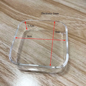 Planet Gates Transparent Square 6cm Aquarium Fish Tank Shrimp Food Feeding Glass Feeder Floating Bottom Feeder Fish Shrimp Food Bowl