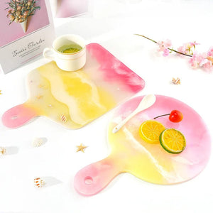 Planet Gates Tray Silicone Mold DIY Resin Mold Crystal Epoxy Silicone Mold Fruit Disc Tea Plate Tabletop Coaster Making Molds Tool