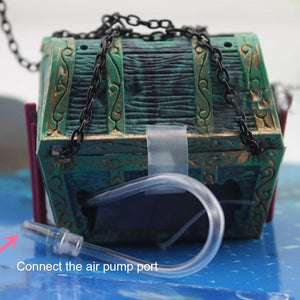 Planet Gates Treasure Chest Fish Tank Decorations Treasure Hunter Aquarium Decoration Accessories Diver Action Figure Fish Tank Ornament