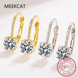Planet Gates Trendy 14K Gold Plated Earrings 2023 Silver Hoops 925 Dangle Earrings for Women Lever Back Moissanite Earring Drop Girls Jewelry