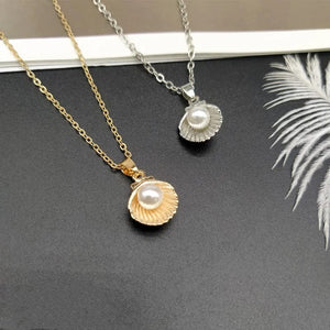 Planet Gates Trendy Summer Shell Imitation Pearl Pendant Necklace For Women Fashion Collar Neck Jewelry Wholesale Dropshipping