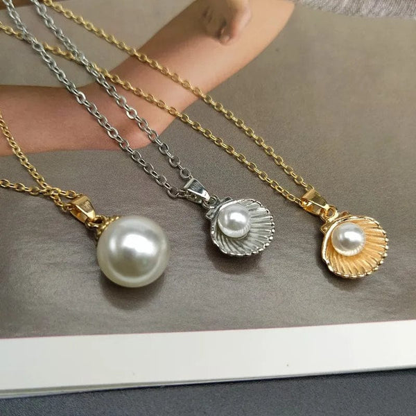 Planet Gates Trendy Summer Shell Imitation Pearl Pendant Necklace For Women Fashion Collar Neck Jewelry Wholesale Dropshipping
