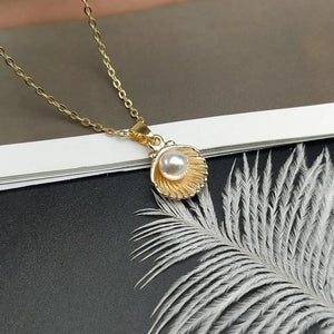 Planet Gates Trendy Summer Shell Imitation Pearl Pendant Necklace For Women Fashion Collar Neck Jewelry Wholesale Dropshipping