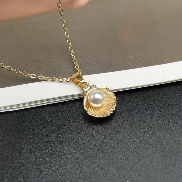 Planet Gates Trendy Summer Shell Imitation Pearl Pendant Necklace For Women Fashion Collar Neck Jewelry Wholesale Dropshipping