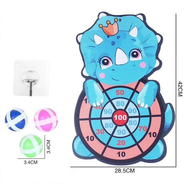Planet Gates Triceratops 3 balls Montessori Dart Board Target Sports Game Toys For Children 4 To 6 Years Old Outdoor Toy Child Indoor Girls Sticky Ball Boys Gift