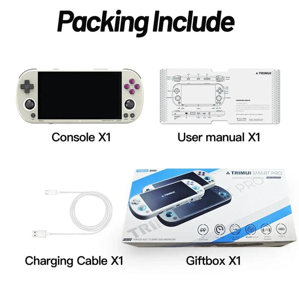 Planet Gates Trimui Smart Pro Handheld Game Console 4.96''IPS Screen Linux System Joystick RGB Lighting Smartpro Retro Video Game Kid's Gifts