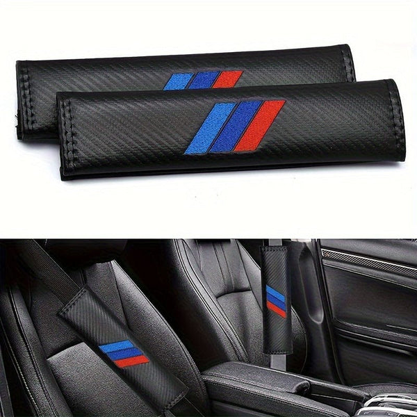 Planet Gates Triple Slash Pattern / One Pair 2pcs, Car Seat Belt Covers, PU Leather Shoulder Protection Pads, Soft Comfortable, Wear-Resisting Durable, Waterproof Non-Slip, Universal Fit Auto Interior Accessories