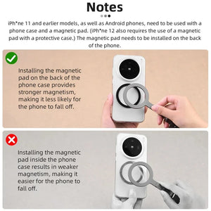 Planet Gates Tripod Flymile Magnetic Selfie Stick Tripod for Magsafe iPhone 16 15 14 13 12 Pro Max Samsung Phone Foldable Desktop Tripod 1/4" Holes