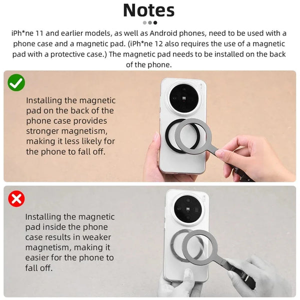 Planet Gates Tripod Flymile Magnetic Selfie Stick Tripod for Magsafe iPhone 16 15 14 13 12 Pro Max Samsung Phone Foldable Desktop Tripod 1/4" Holes