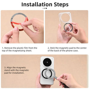 Planet Gates Tripod Flymile Magnetic Selfie Stick Tripod for Magsafe iPhone 16 15 14 13 12 Pro Max Samsung Phone Foldable Desktop Tripod 1/4" Holes