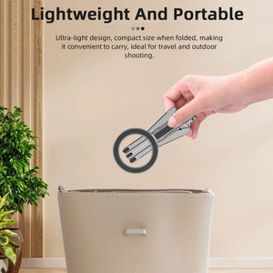 Planet Gates Tripod Flymile Magnetic Selfie Stick Tripod for Magsafe iPhone 16 15 14 13 12 Pro Max Samsung Phone Foldable Desktop Tripod 1/4" Holes