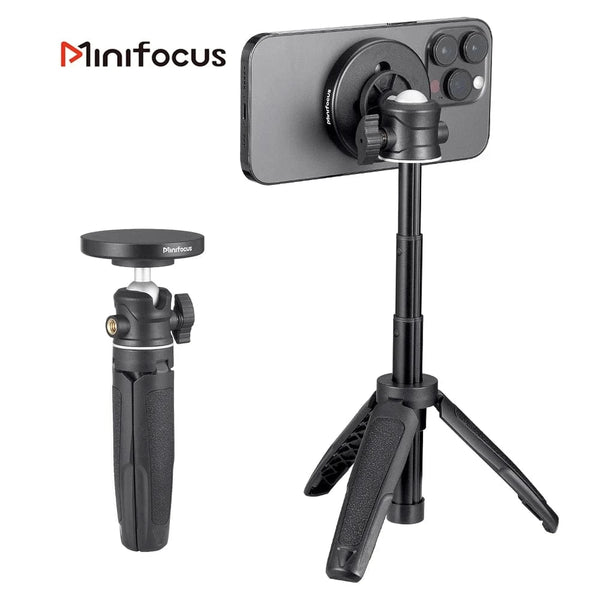 Planet Gates Tripod for MagSafe Magnetic Smartphone Tripod for MagSafe, Mini Extendable Selfie Stick 360° Ball Head Tripod Stand Handle Grip for iPhone 14 13 12