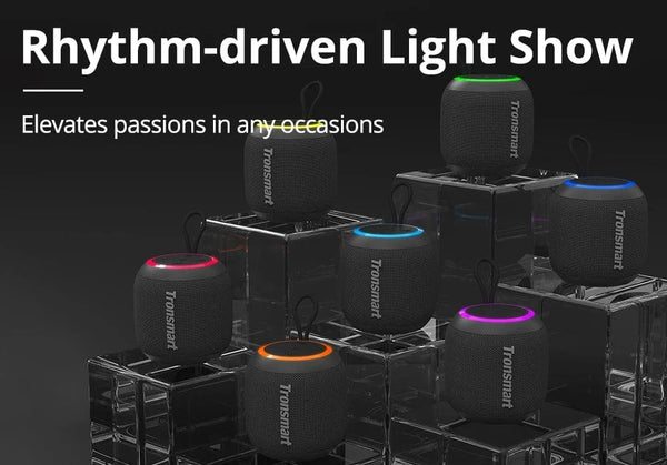 Planet Gates Tronsmart T7 Mini Bluetooth Speaker Portable Speaker with Balanced Bass IPX7 Waterproof LED Modes for Outdoor Camping