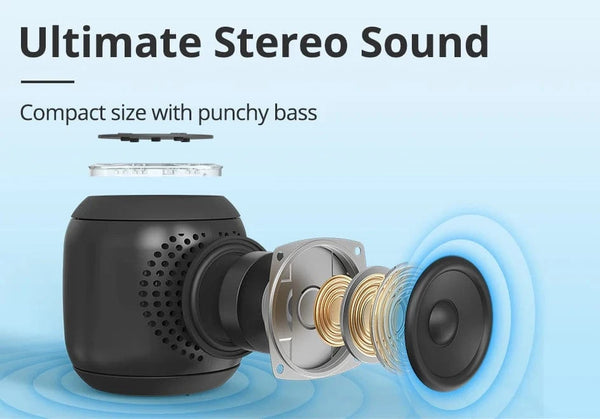 Planet Gates Tronsmart T7 Mini Bluetooth Speaker Portable Speaker with Balanced Bass IPX7 Waterproof LED Modes for Outdoor Camping