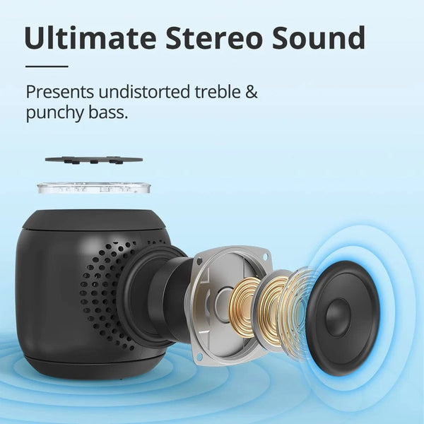Planet Gates Tronsmart T7 Mini Bluetooth Speaker Portable Speaker with Balanced Bass IPX7 Waterproof LED Modes for Outdoor Camping