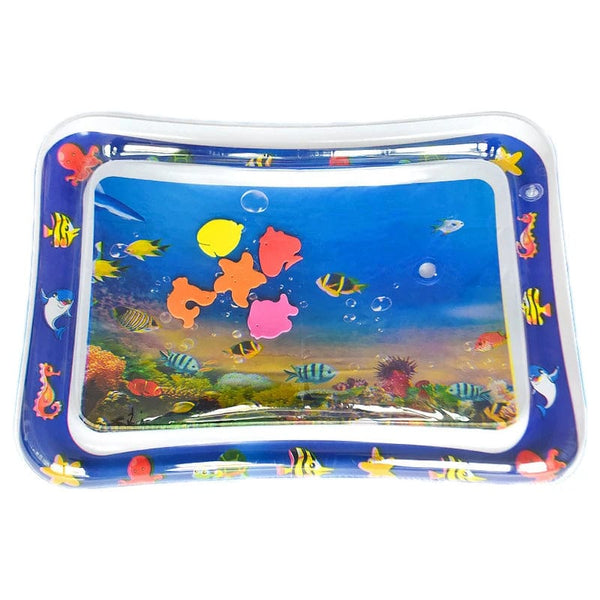 Planet Gates Tropical fish Sea Animal Print Baby Inflatable Play Mat Infant Toy for Newborn Boy Girl Water Entertainment Playing Swimming Games Toys