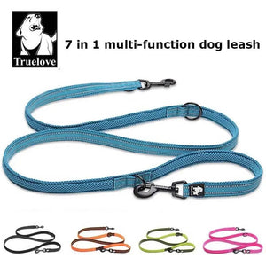 Planet Gates Truelove 7 In 1 Multi-Function Adjustable Dog Lead Hand Free Pet Training Leash Reflective Multi-Purpose Dog Leash Walk 2 Dogs