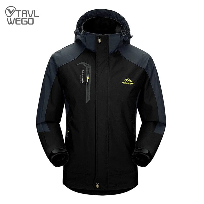 Planet Gates TRVLWEGO Camping Hiking Jacket Men Autumn Outdoor Sports Coats Climbing Trekking Windbreaker Travel Waterproof Jackets Black