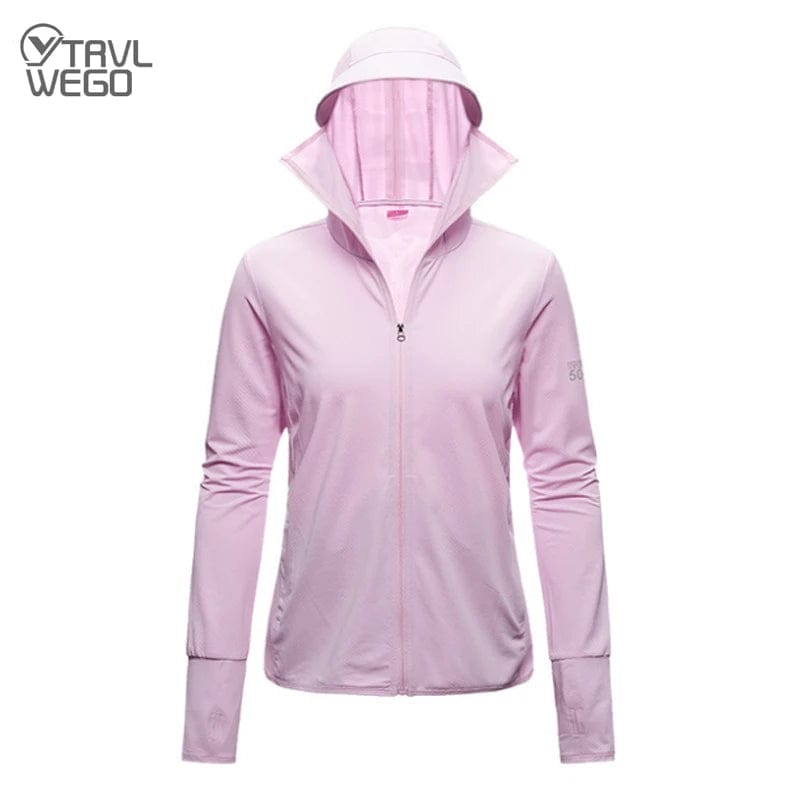 Planet Gates TRVLWEGO Long Sleeve Hoody Summer Women Sun UV Protection Quick Dry Clothing Men Hooded Jacket Thin Beach Sweatshirt