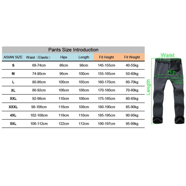 Planet Gates TRVLWEGO Warm Winter Men Soft Shell Pants Travel Waterproof Outdoor Camping&Hiking Pants Fleece Windproof Skiing Trousers