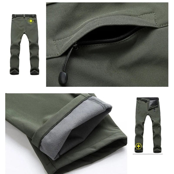 Planet Gates TRVLWEGO Warm Winter Men Soft Shell Pants Travel Waterproof Outdoor Camping&Hiking Pants Fleece Windproof Skiing Trousers