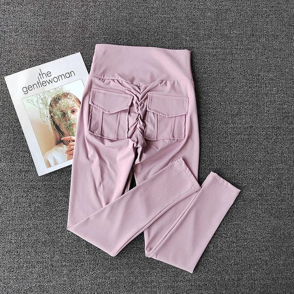 Planet Gates TRY TO BN Fitness Yoga Pants Sports Stretch Leggings Pocket Women Nude High Waist Push Up Leggings Workout Running Gym Clothing
