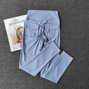 Planet Gates TRY TO BN Fitness Yoga Pants Sports Stretch Leggings Pocket Women Nude High Waist Push Up Leggings Workout Running Gym Clothing