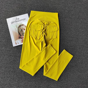 Planet Gates TRY TO BN Fitness Yoga Pants Sports Stretch Leggings Pocket Women Nude High Waist Push Up Leggings Workout Running Gym Clothing