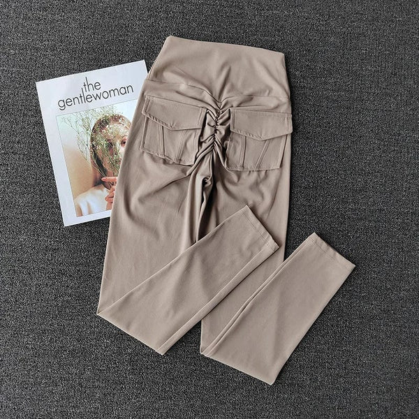 Planet Gates TRY TO BN Fitness Yoga Pants Sports Stretch Leggings Pocket Women Nude High Waist Push Up Leggings Workout Running Gym Clothing