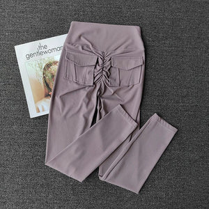 Planet Gates TRY TO BN Fitness Yoga Pants Sports Stretch Leggings Pocket Women Nude High Waist Push Up Leggings Workout Running Gym Clothing