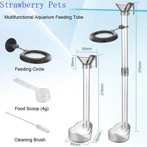 Planet Gates Tube Set Acrylic Aquarium Feeder Tube Set Dish Transparent Fish Tank Shrimp Snail Food Feeder Bowl Aquarium Feeding Accessories Shrimp